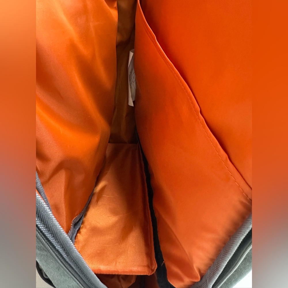 eBags EB2146-16 USB Travel Professional Slim Laptop Backpack Gray W/ Orange Int. - Picture 10 of 16